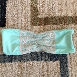 Mint Bandeau w/ off white lace